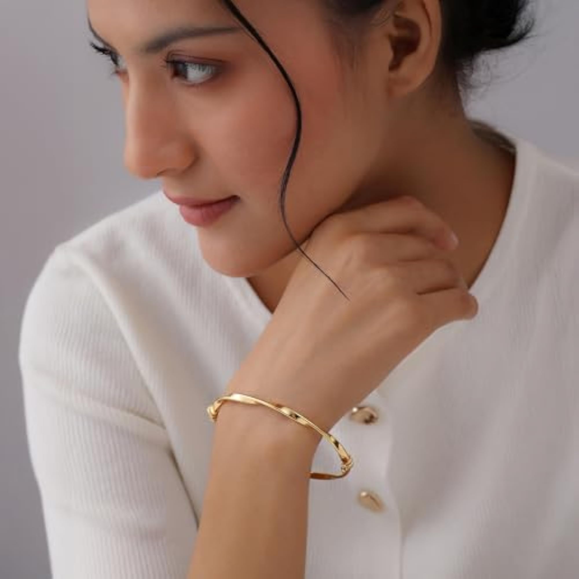 Dainty 925 Sterling Silver Bangle Bracelet for Women